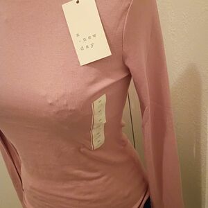 A New Day Women's Soft Pink Long Sleeve Tee